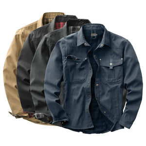 Flannel Lined Plaid Button-Up Jacket , - Streetwear Jacket - Slick Street