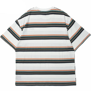 Varied Color Striped Pullover T-Shirt , - Streetwear T-Shirts - Slick Street