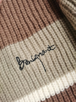 Stripe Embroidery Crochet Sweater , - Streetwear Sweater - Slick Street