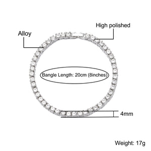 Crystal Rhinestone Tennis Necklace , - Streetwear Necklace - Slick Street