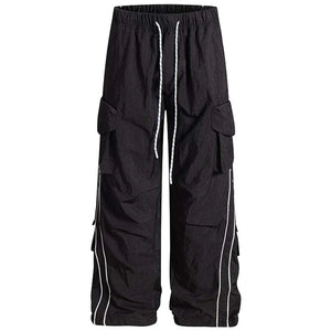 Baggy Stripe Cargo Joggers black, XS - Streetwear - Slick Street