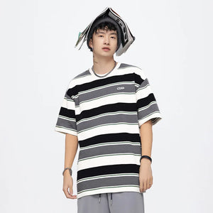 SQ2 Multi Striped Color Loose T-Shirt , - Streetwear T-Shirts - Slick Street