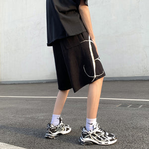Letter Foam Y2K Knee Length Shorts , - Streetwear Shorts - Slick Street
