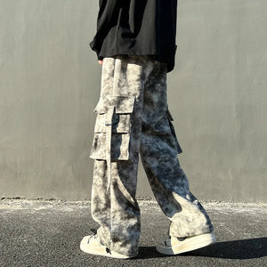 Tie Dye Large Size Pockets Pants , - Streetwear Pants - Slick Street
