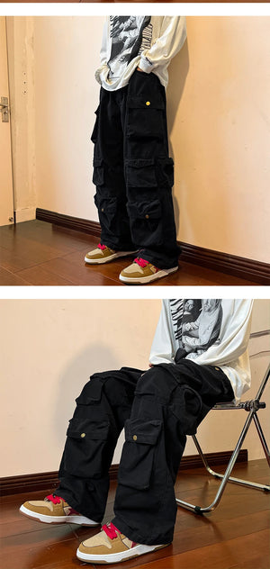 Baggy Style Multi-pockets Tooling Pants , - Streetwear Pants - Slick Street
