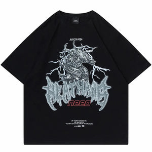 Successing Lighting Dragon Monster Loose T-Shirt , - Streetwear T-Shirts - Slick Street