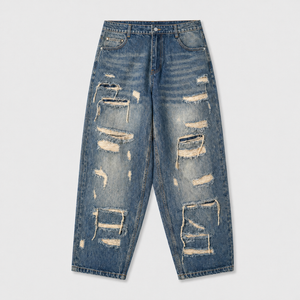Indigo 26 Blue Distressed Jeans , - Streetwear Jeans - Slick Street