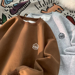 Cute Dog Graphic Waffle Fabric Sweater , - Streetwear Sweater - Slick Street