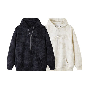 Tie-dye Coptic Cross Drawstring Hoodie , - Streetwear Hoodie - Slick Street