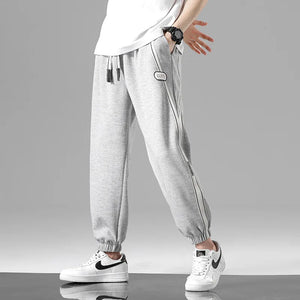 Side Stripe Design Ankle Length Pants Gray, XS - Streetwear Pants - Slick Street