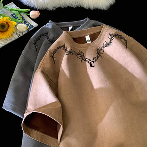 Spine Thorns Crew Neck T-Shirt , - Streetwear T-Shirts - Slick Street