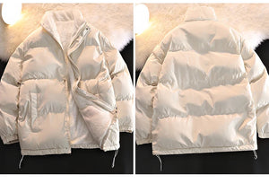 Self Color Zipper Padded Jacket , - Streetwear Jacket - Slick Street