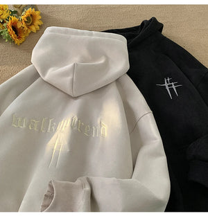 Malk Up Trend Suede Hoodie , - Streetwear Hoodie - Slick Street