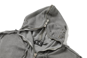 Punk Rock Gothic Ripped Style Sleeveless Hoodie , - Streetwear Hoodie - Slick Street