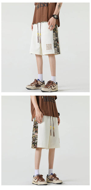 Kawaii Bear Side Patch Baggy Shorts , - Streetwear Shorts - Slick Street