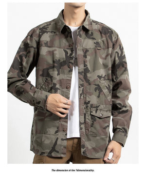 Classic Safari Camo Style Patch Pocket Jacket , - Streetwear Jacket - Slick Street
