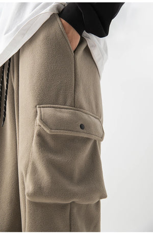 Unicolorous Fleece Cargo Joggers , - Streetwear Joggers - Slick Street