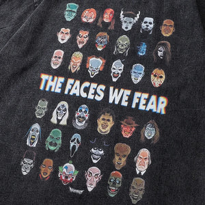 The Faces We Fear Dusty Color O-Neck T-Shirt , - Streetwear T-Shirts - Slick Street