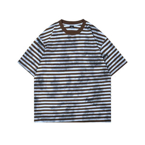 Classic Color Crash Striped T-Shirt Brown, XXS - Streetwear T-Shirts - Slick Street