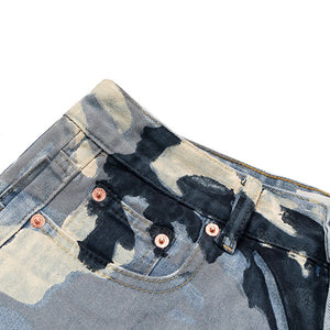 Blue Camo Wide Leg Pants , - Streetwear Pants - Slick Street