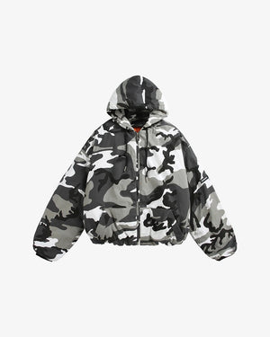 Disruptive Camouflage Elastic Waist Jacket Black, M - Streetwear Jacket - Slick Street