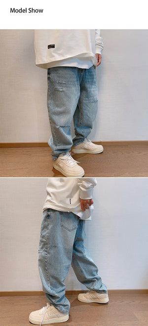 Denim Ripped Coin Pocket Jeans , - Streetwear Jeans - Slick Street