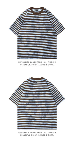 Classic Color Crash Striped T-Shirt , - Streetwear T-Shirts - Slick Street