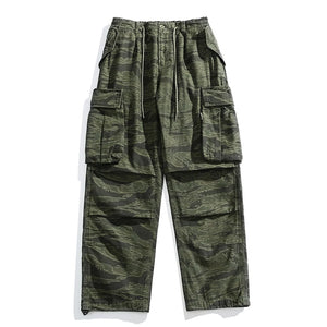 Camouflage Art Craft Cargo Pants Green, XXS - Streetwear Pants - Slick Street