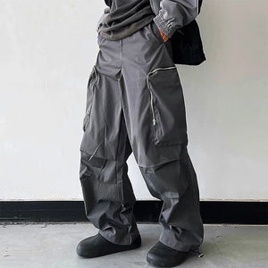 Large Knee Pocket Baggy Pants , - Streetwear Pants - Slick Street