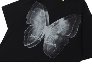 UNUSUAL ORIGINAL Butterfly Shadow Graphic T-Shirt , - Streetwear T-Shirts - Slick Street