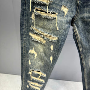 Indigo 26 Blue Distressed Jeans , - Streetwear Jeans - Slick Street