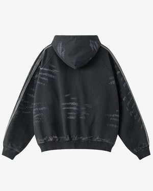 Coal Black Striped Sleeves Hoodie , - Streetwear Hoodie - Slick Street