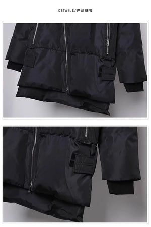 Long Zipper Style Padded Jacket , - Streetwear Jacket - Slick Street