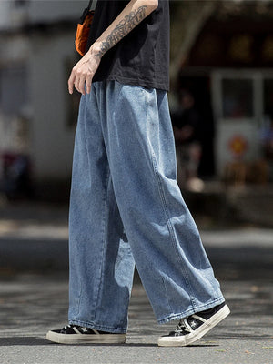 Straight Cut Baggy Jeans blue, XXS - Streetwear Jeans - Slick Street