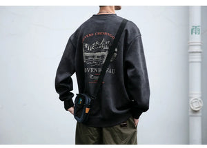 Gray Color Mountain Valley Design Sweater , - Streetwear Sweater - Slick Street