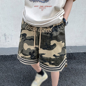 Camo Goth Knee Length Shorts , - Streetwear Shorts - Slick Street