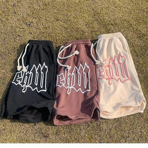 Drawstring Letter Printing Casual Loose Shorts , - Streetwear Shorts - Slick Street