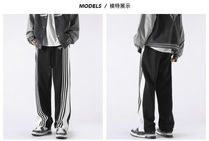 Three Bar Code Side Stripe Track Pants , - Streetwear Pants - Slick Street