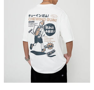 Chewing Gum Candy Cartoon Crew Neck T-Shirt , - Streetwear T-Shirts - Slick Street