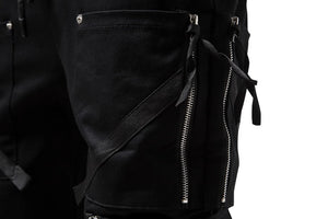 Black Multi Zipper Combat Cargo Pants , - Streetwear Cargo Pants - Slick Street