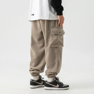 Unicolorous Fleece Cargo Joggers , - Streetwear Joggers - Slick Street