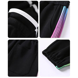 Rainbow Color Stripe Jogger Pants , - Streetwear Pants - Slick Street