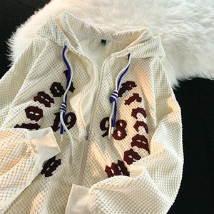 National Freedom 1998 Zipper Hoodie Beige, XXS - Streetwear Hoodie - Slick Street