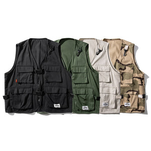 Multi-Pockets Fishing Vest Camping , - Streetwear Vest - Slick Street
