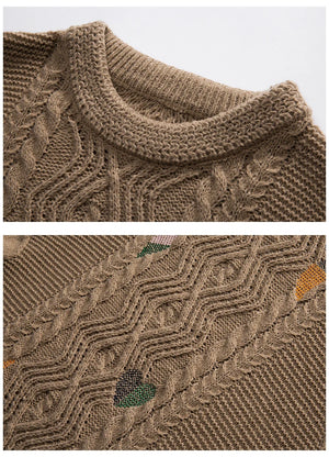 Midnight Time Knitted Ribbed Pullover Sweater , - Streetwear Sweater - Slick Street