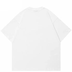 Ivory Tsunami Big Waves Graphic Loose T-Shirt , - Streetwear T-Shirts - Slick Street