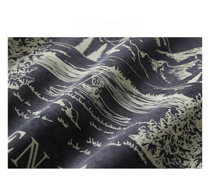 Gray Color Mountain Valley Design Sweater , - Streetwear Sweater - Slick Street