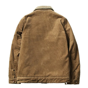 Corduroy Button Up Fleece Jacket , - Streetwear Jacket - Slick Street