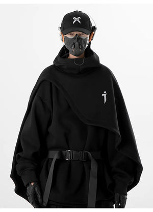 High Neck Cloak Two Piece Hoodie , - Streetwear Hoodie - Slick Street