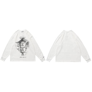 Hip Hop Letters Graphic Streetwear T-Shirt White, M - Streetwear T-Shirts - Slick Street